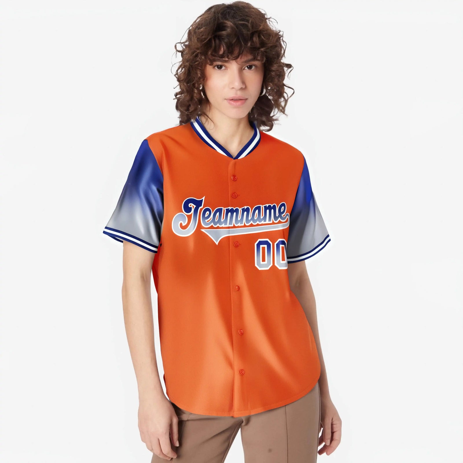 Custom Orange Purple-Light Purple Gradient Fashion Authentic Baseball Jersey
