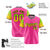 Custom Pink Neon Green-Gold Gradient Fashion Authentic Baseball Jersey