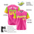 Custom Pink Neon Green-Gold Gradient Fashion Authentic Baseball Jersey