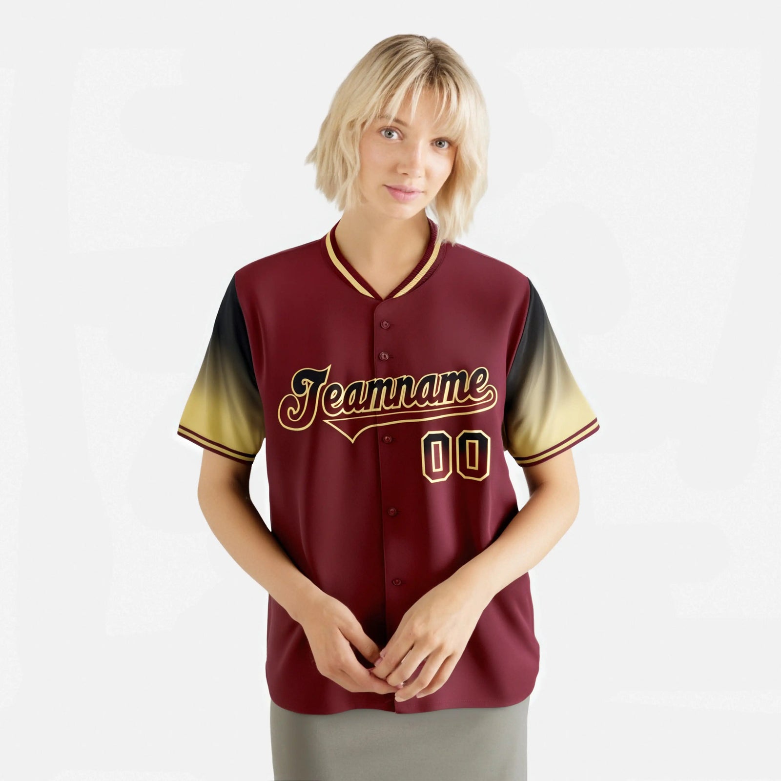 Custom Crimson Navy-Old Gold Gradient Fashion Authentic Baseball Jersey