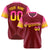 Custom Crimson Pink-Gold Gradient Fashion Authentic Baseball Jersey