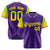 Custom Purple Neon Green-Gold Gradient Fashion Authentic Baseball Jersey