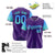 Custom Purple Powder Blue-Aqua Gradient Fashion Authentic Baseball Jersey