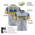 Custom Gray Royal Blue-Gold Gradient Fashion Authentic Baseball Jersey