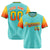 Custom Aqua Gold-Orange Gradient Fashion Authentic Baseball Jersey