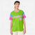 Custom Neon Green Powder Blue-Pink Gradient Fashion Authentic Baseball Jersey