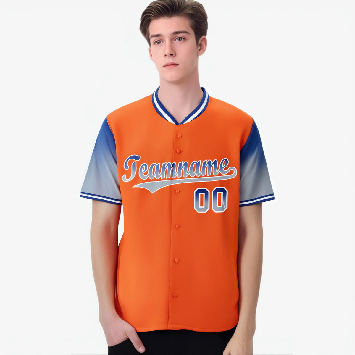 Custom Orange Purple-Light Purple Gradient Fashion Authentic Baseball Jersey