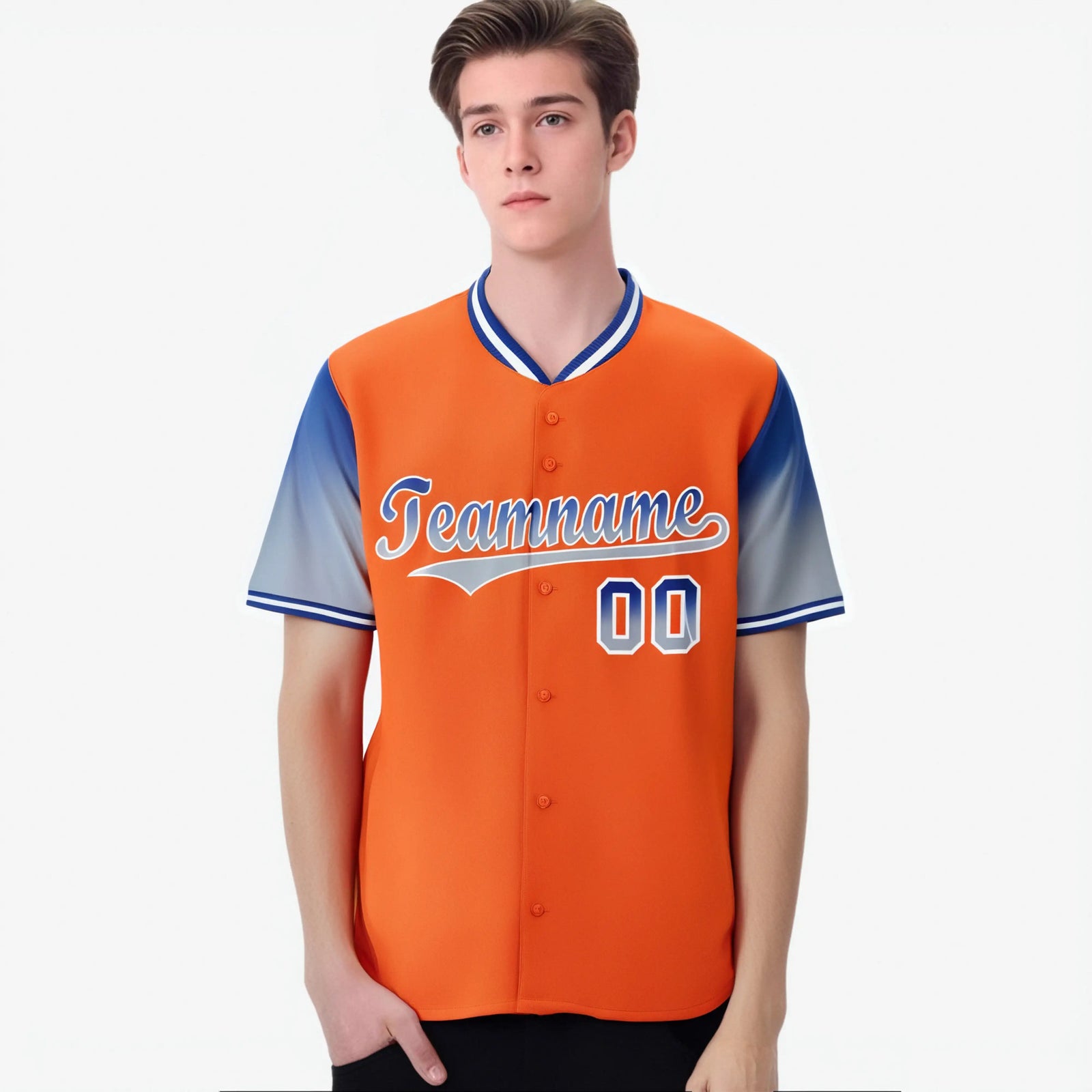Custom Orange Purple-Light Purple Gradient Fashion Authentic Baseball Jersey