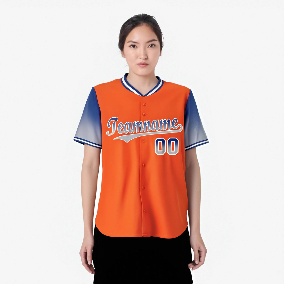 Custom Orange Purple-Light Purple Gradient Fashion Authentic Baseball Jersey