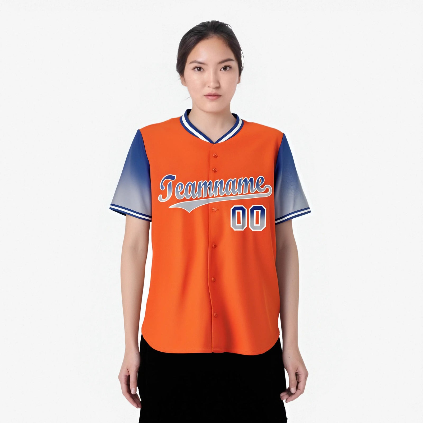 Custom Orange Purple-Light Purple Gradient Fashion Authentic Baseball Jersey