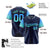 Custom Navy Powder Blue-Aqua Gradient Fashion Authentic Baseball Jersey