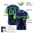 Custom Navy Powder Blue-Neon Green Gradient Fashion Authentic Baseball Jersey