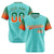 Custom Aqua Green-Orange Gradient Fashion Authentic Baseball Jersey