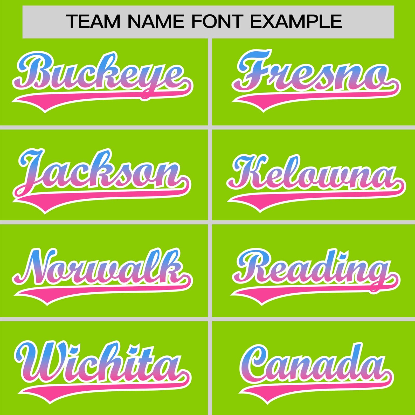 Custom Neon Green Powder Blue-Pink Gradient Fashion Authentic Baseball Jersey