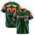 Custom Green Orange-Navy Gradient Fashion Authentic Baseball Jersey