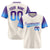 Custom Cream Purple-Powder Blue Gradient Fashion Authentic Baseball Jersey