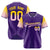 Custom Purple Gold-Light Pink Gradient Fashion Authentic Baseball Jersey