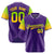 Custom Purple Neon Green-Gold Gradient Fashion Authentic Baseball Jersey