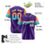 Custom Purple Orange-Aqua Gradient Fashion Authentic Baseball Jersey