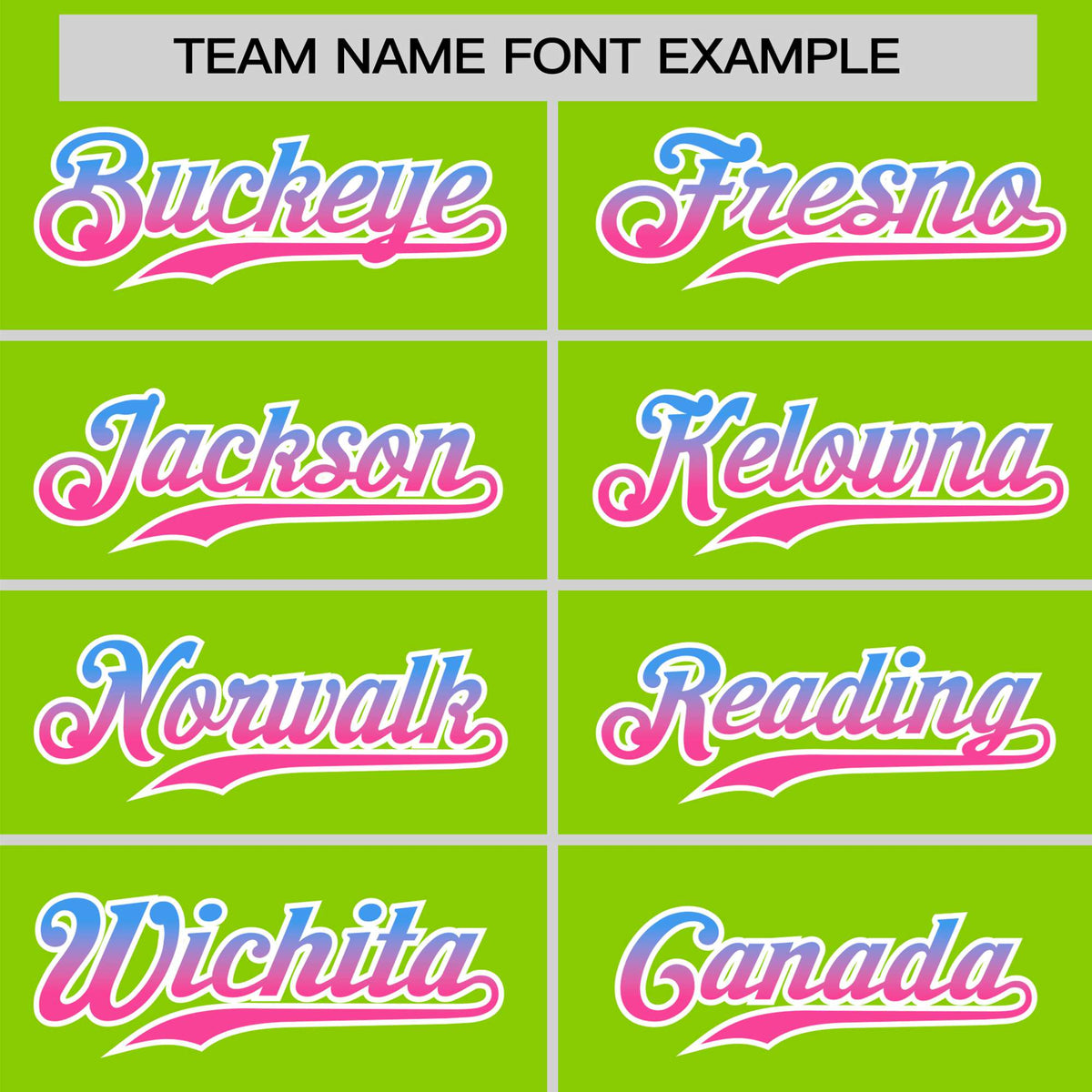 Custom Neon Green Powder Blue-Pink Gradient Fashion Authentic Baseball Jersey