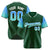 Custom Green Powder Blue-Aqua Gradient Fashion Authentic Baseball Jersey