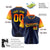 Custom Navy Orange-Gold Gradient Fashion Authentic Baseball Jersey