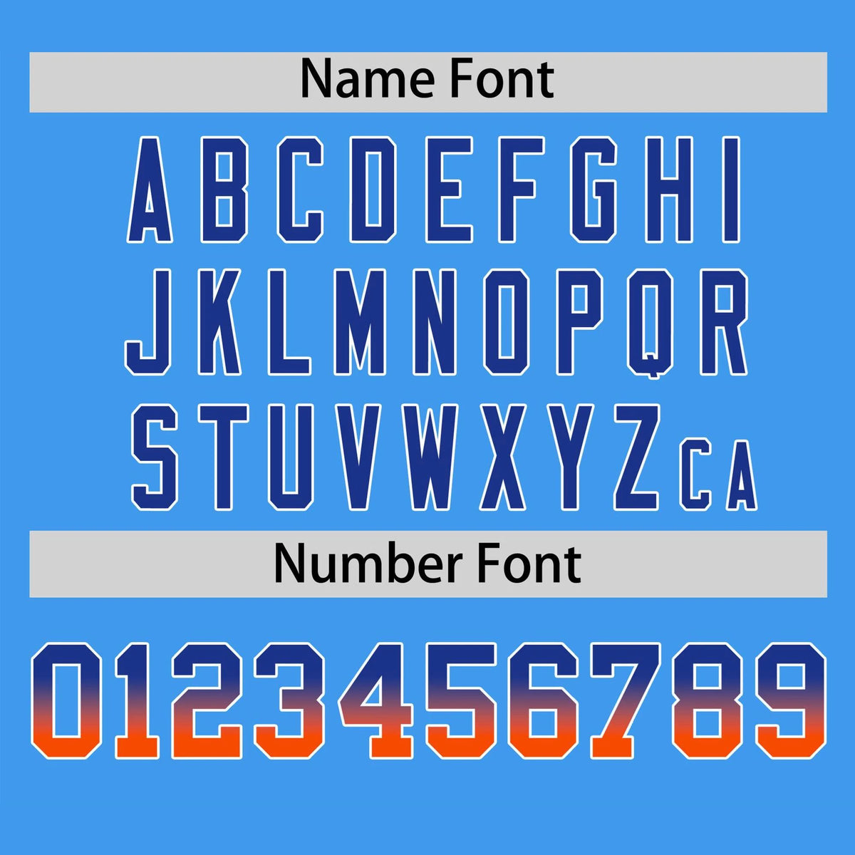 Custom Powder Blue Royal Blue-Orange Gradient Fashion Authentic Baseball Jersey