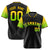 Custom Black Gold-Neon Green Gradient Fashion Authentic Baseball Jersey