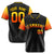 Custom Black Gold-Orange Gradient Fashion Authentic Baseball Jersey