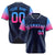 Custom Navy Powder Blue-Pink Gradient Fashion Authentic Baseball Jersey