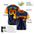 Custom Navy Orange-Gold Gradient Fashion Authentic Baseball Jersey