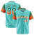 Custom Aqua Green-Orange Gradient Fashion Authentic Baseball Jersey