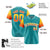 Custom Aqua Gold-Orange Gradient Fashion Authentic Baseball Jersey