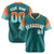 Custom Midnight Green Orange-Aqua Gradient Fashion Authentic Baseball Jersey