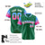 Custom Green Powder Blue-Pink Gradient Fashion Authentic Baseball Jersey