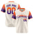 Custom Cream Orange-Purple Gradient Fashion Authentic Baseball Jersey