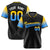 Custom Black Gold-Powder Blue Gradient Fashion Authentic Baseball Jersey