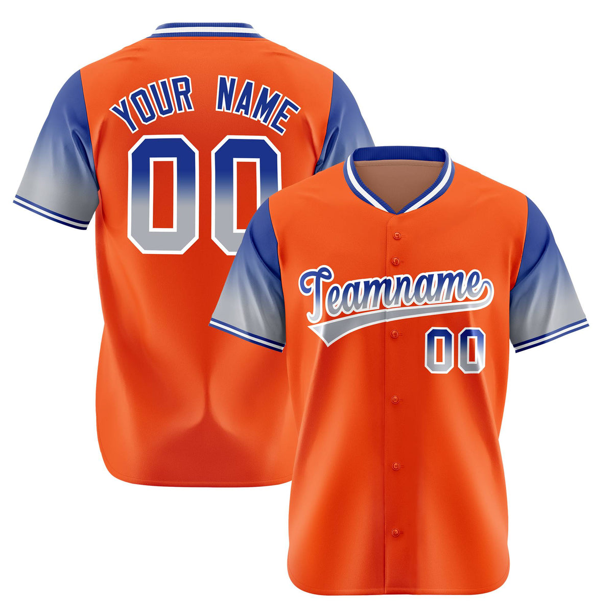 Custom Orange Purple-Light Purple Gradient Fashion Authentic Baseball Jersey