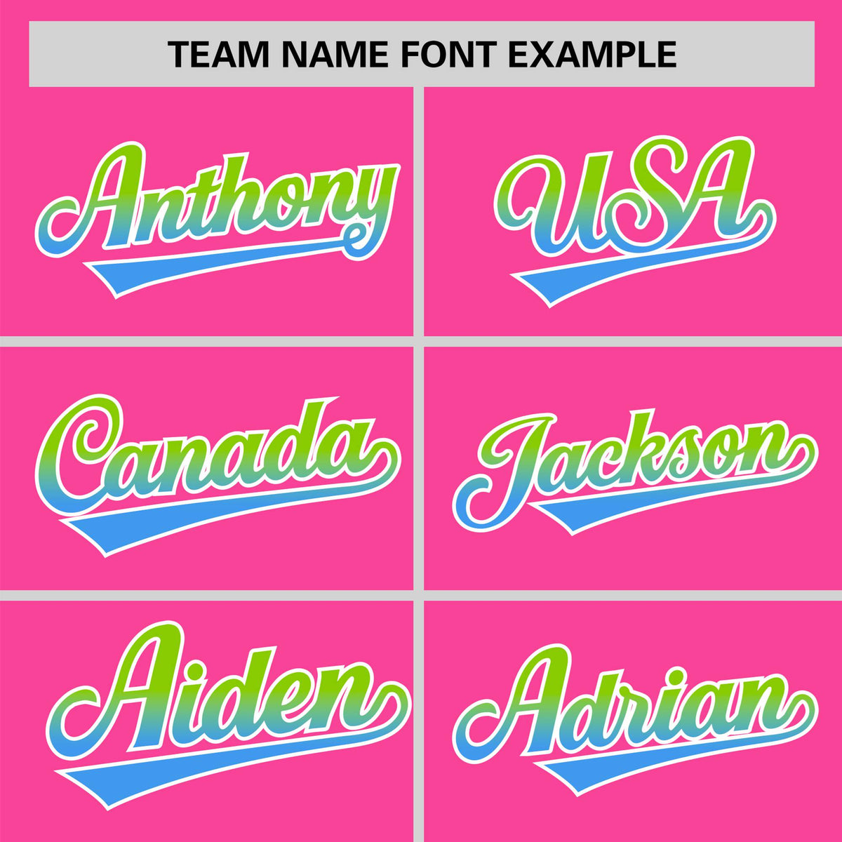 Custom Pink Neon Green-Powder Blue Gradient Fashion Authentic Baseball Jersey