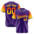 Custom Purple Orange-Gold Gradient Fashion Authentic Baseball Jersey