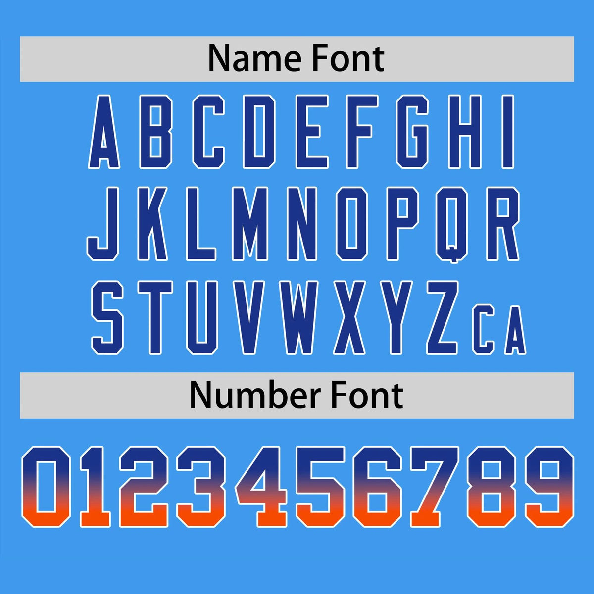 Custom Powder Blue Royal Blue-Orange Gradient Fashion Authentic Baseball Jersey