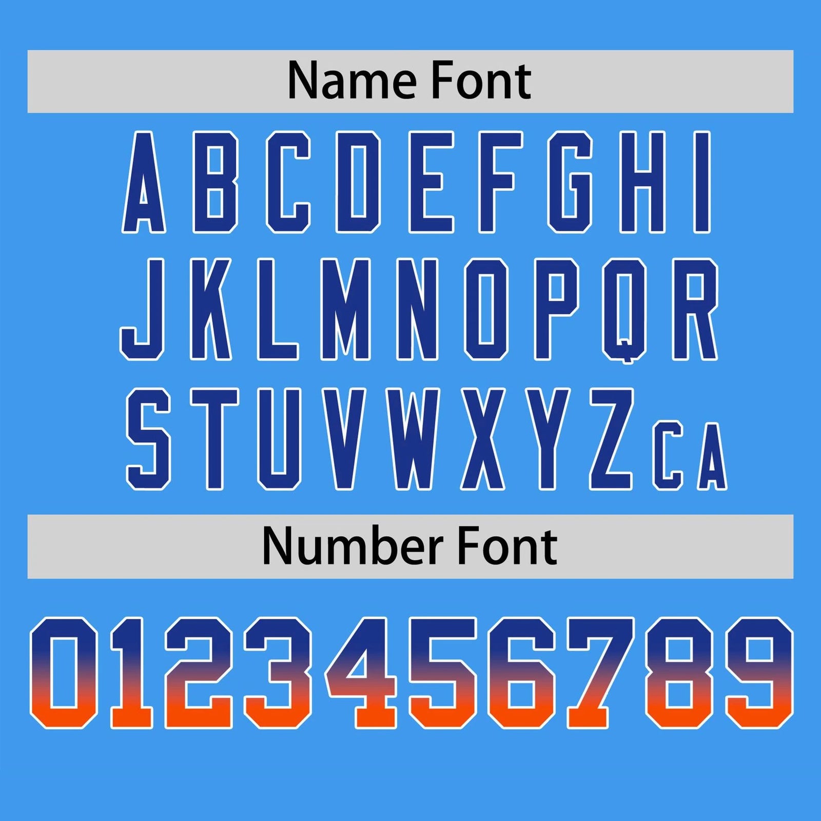 Custom Powder Blue Royal Blue-Orange Gradient Fashion Authentic Baseball Jersey