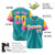 Custom Aqua Gold-Pink Gradient Fashion Authentic Baseball Jersey