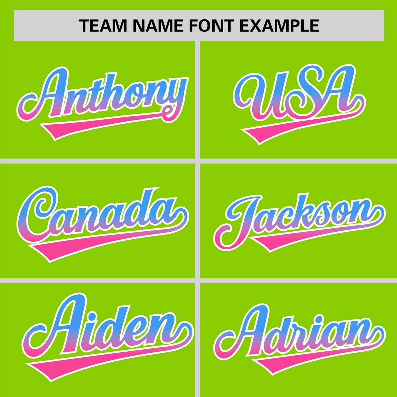 Custom Neon Green Powder Blue-Pink Gradient Fashion Authentic Baseball Jersey