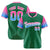 Custom Green Pink-Powder Blue Gradient Fashion Authentic Baseball Jersey