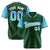 Custom Green Powder Blue-Aqua Gradient Fashion Authentic Baseball Jersey