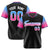 Custom Black Powder Blue-Pink Gradient Fashion Authentic Baseball Jersey