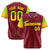 Custom Crimson Neon Green-Gold Gradient Fashion Authentic Baseball Jersey