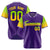 Custom Purple Neon Green-Gold Gradient Fashion Authentic Baseball Jersey