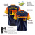 Custom Navy Orange-Gold Gradient Fashion Authentic Baseball Jersey